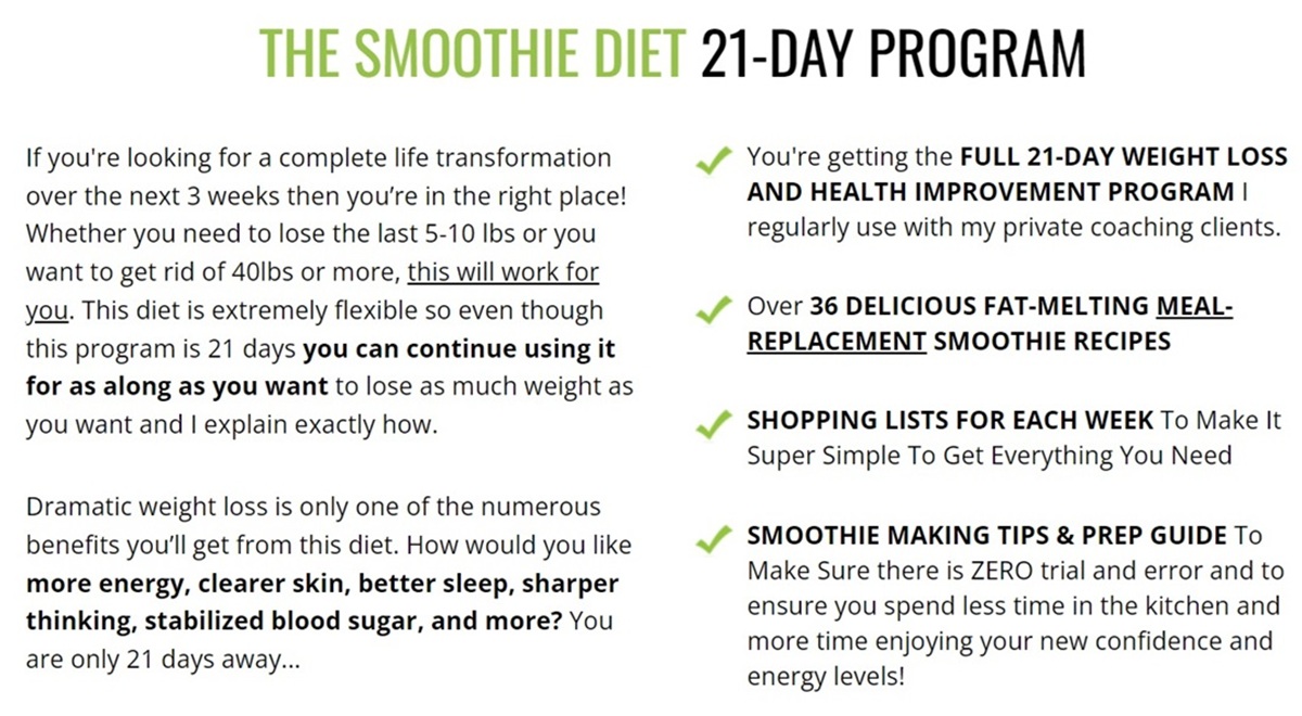 Recipes For The Smoothie Diet 21 Day Program